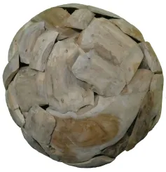 Teakkugel, Durchmesser ca. 40 cm. Hergestellt aus Teakwurzel (Plantage) 